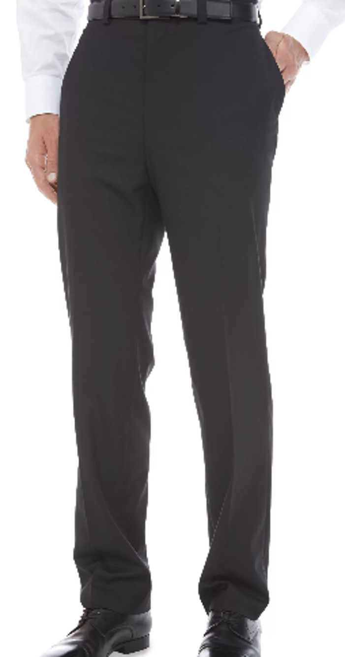 Calvin Klein Men's 36W 30L Jinny Stretch Flat Front Black Dress Pant G8-14
